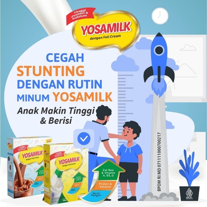 

YOSAMILK MILKWEIGHT SUSU PENGGEMUK BADAN ANAK DEWASA BPOM