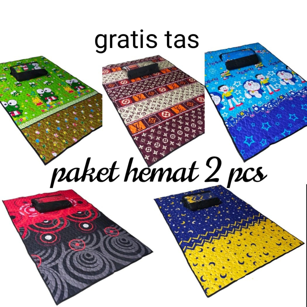 paket hemat 2 pcs karpet lantai Quilting ukuran 235x145 karpet lantai ruang tamu surket tikar perlen