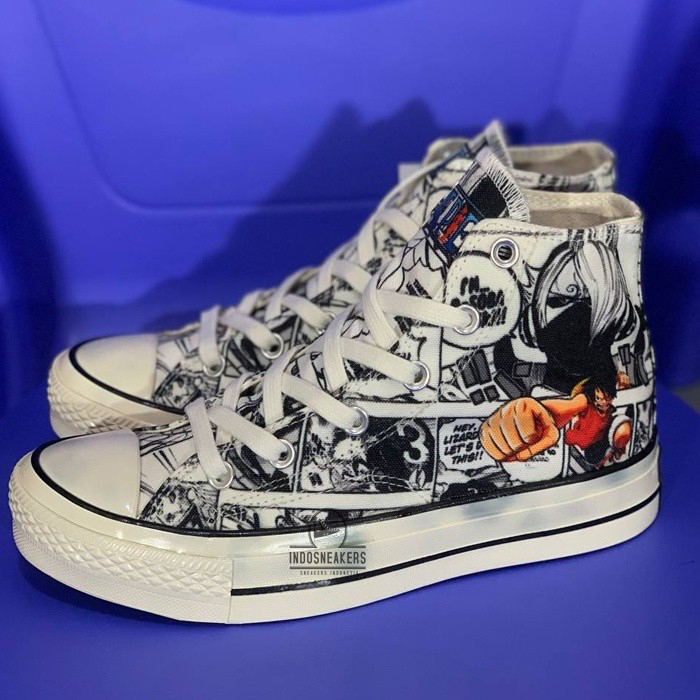 CONVERSE MOTIF ONE PIECE SEPATU ANIME SNEAKERS PRIA WANITA SEPATU WIBU