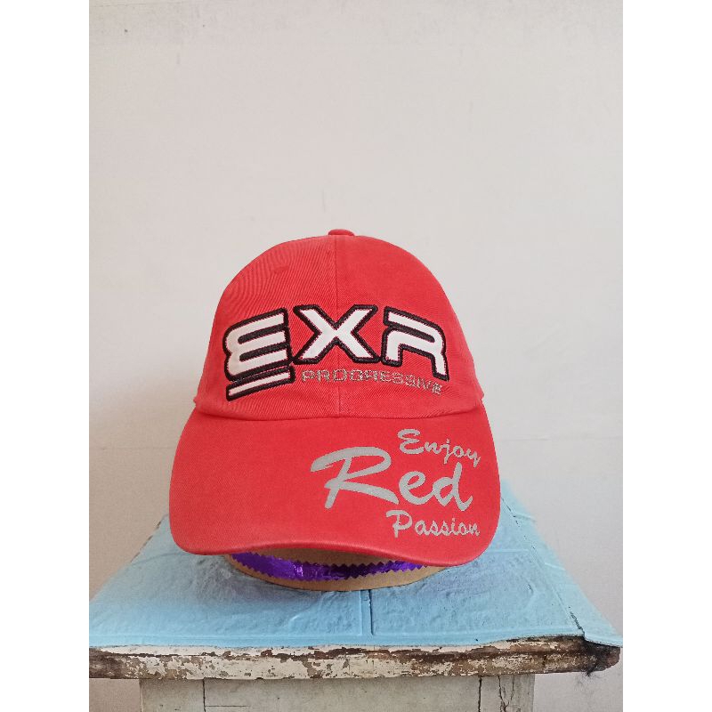 Topi Caps Merek EXR Pizza Hut Bahan Katun Warna Orange Fanta Setelan Besi