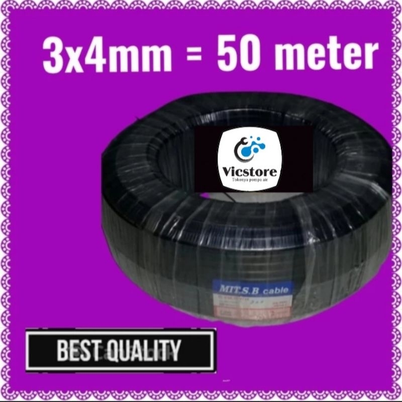 Kabel 50meter pompa satelit 3hp bossco 4sp8a-15 4hp drakos 380 volt 8