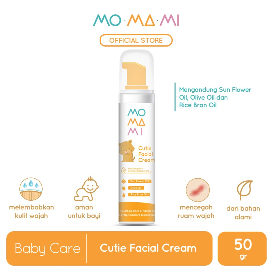 Momami cutie facial cream - krim atau lotion perawatan kulit wajah bayi | krim pelembab kulit bayi |