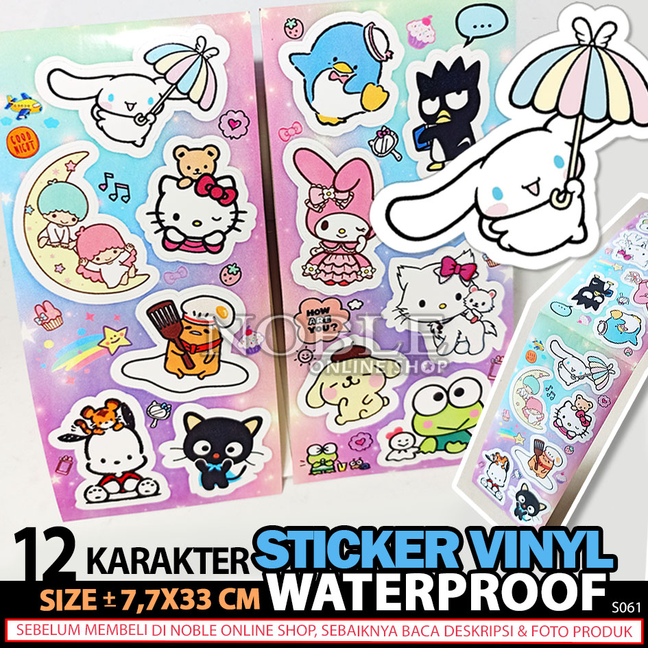 

Sticker Karakter Cute Cat Kitty Gudhetama Cinamorol Pocacho Dog Kodok Keropy Twins Koleksi Gambar Tempel Waterproof Stiker Stationery Souvenir Gift