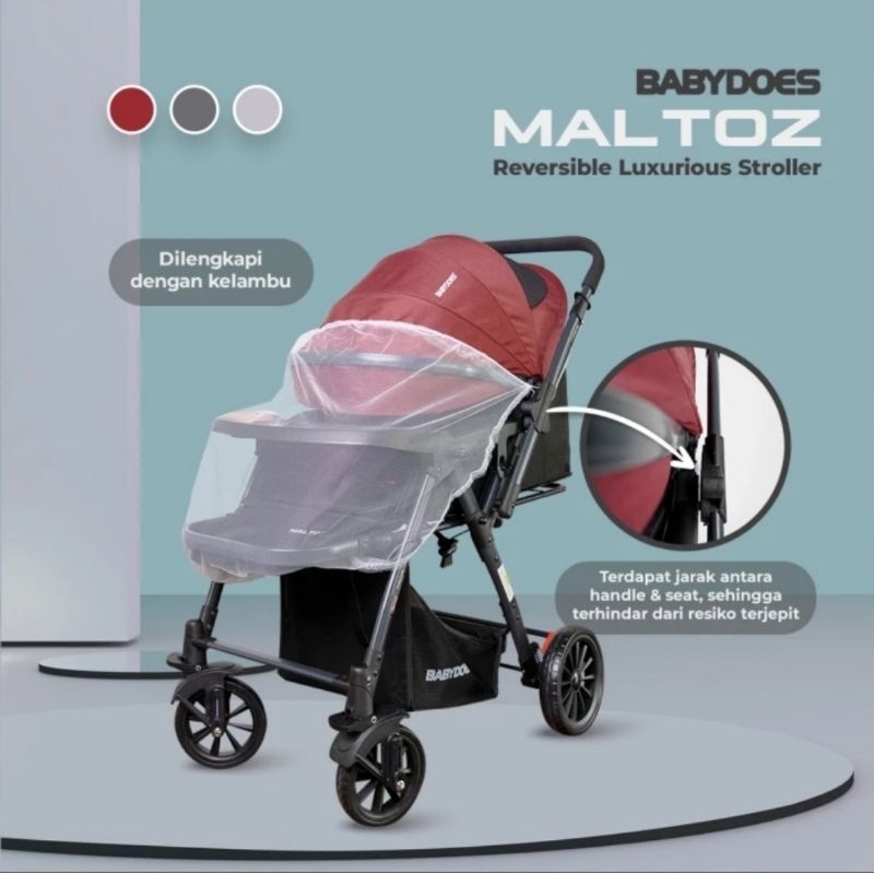 Baby Stroller Babydoes Maltoz Reversible Handle / Kereta Dorong Bayi Babydoes Maltoz Bisa Hadap Ibu