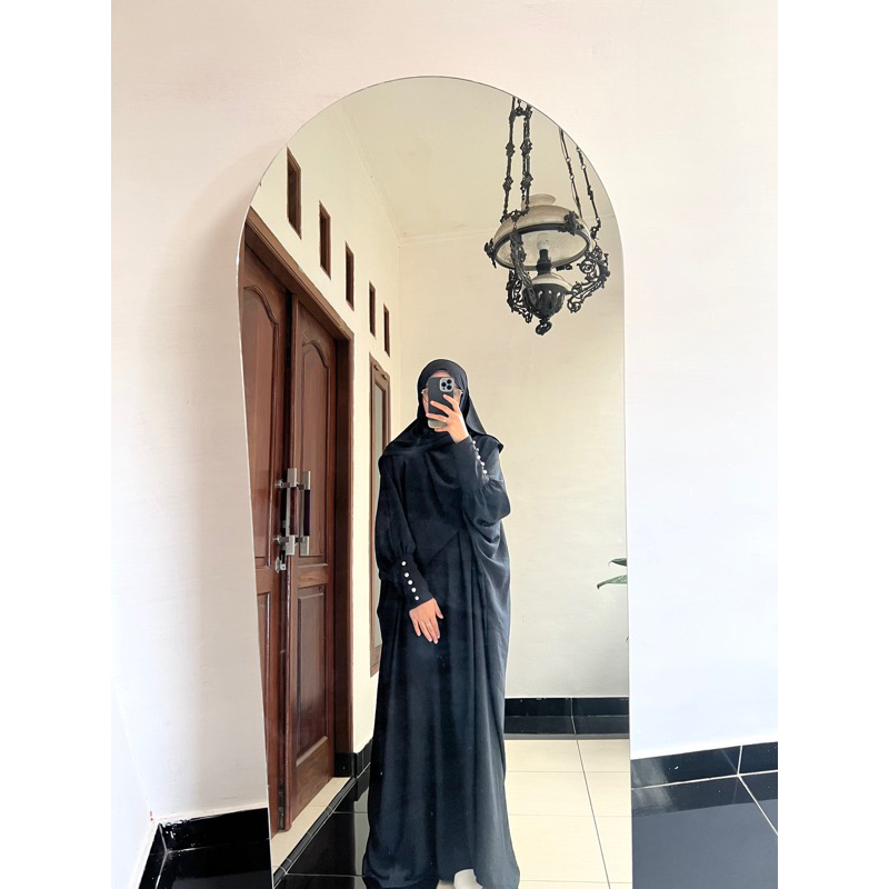 IndiStoree - One Set Kaftan Khumaira Crinkle Airflow Premium Gamis Plus Pashmina Kekinian Terbaru 20