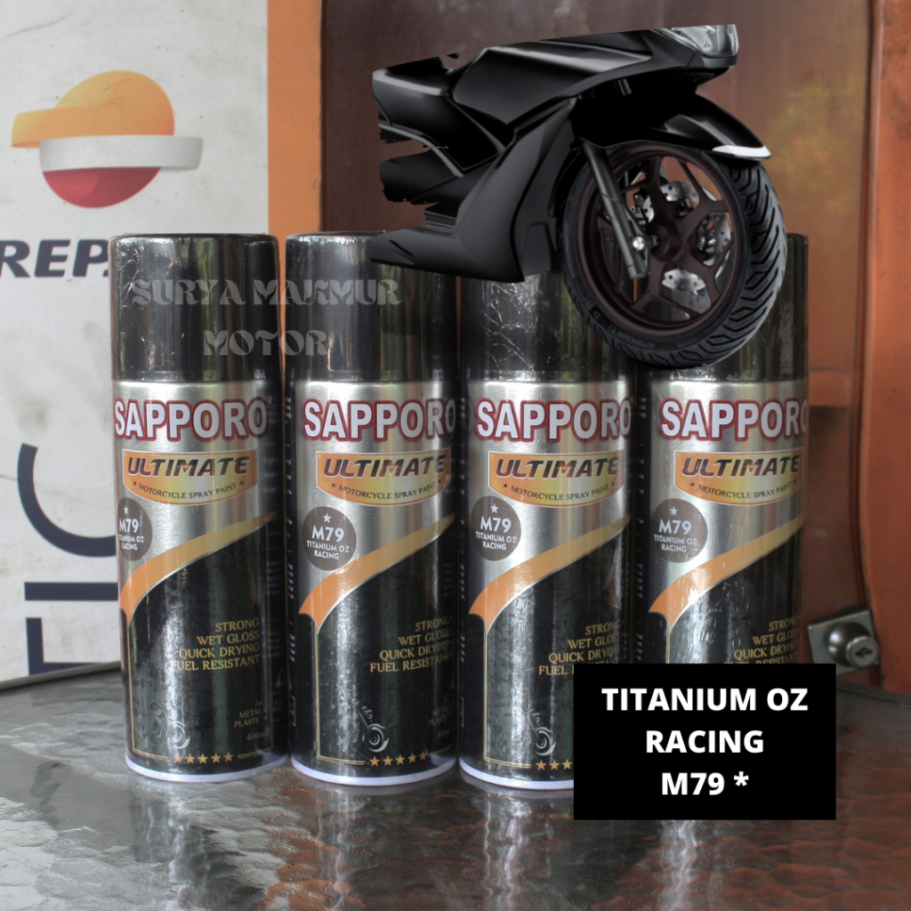 Pilok/Pilox Sapporo Ultimate M79 Titanium Oz Racing Cat Semprot Warna Velg