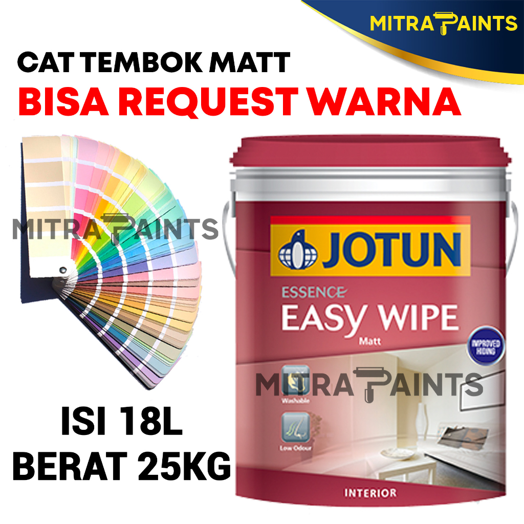 CAT INTERIOR JOTUN EASY WIPE 18 LITER 25 KG / 1 PAIL BISA CUSTOM WARNA TINTING