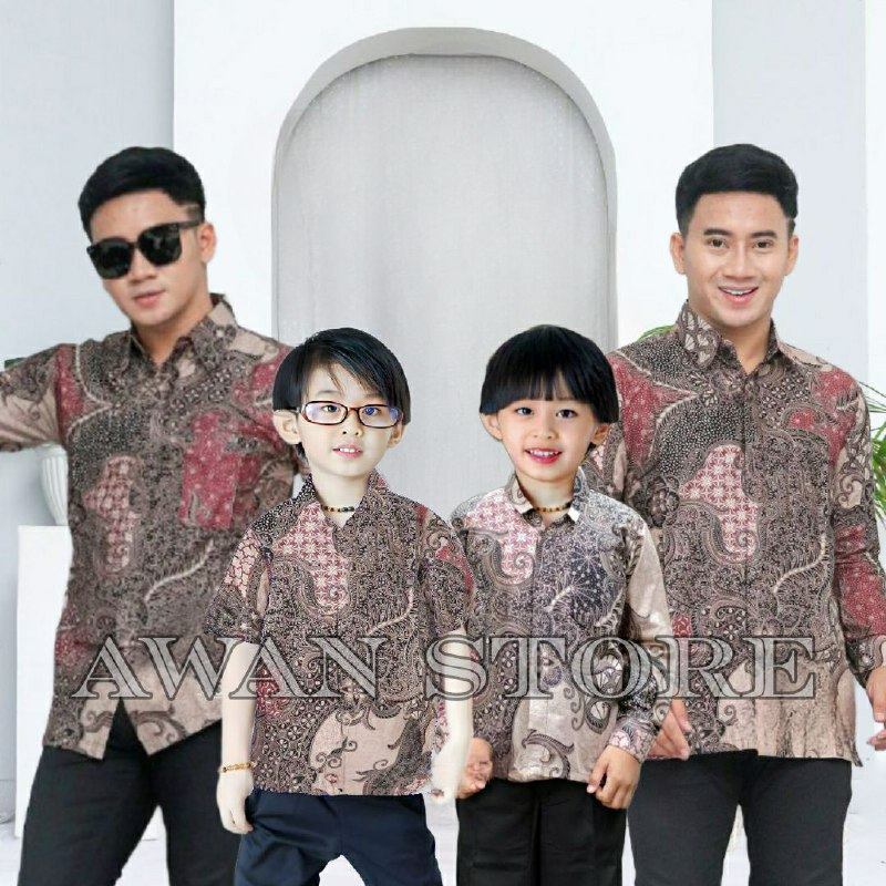 TERBARU Kemeja batik ayah dan Kemeja Batik anak cowok BATIK WARNA DUSTY PINK