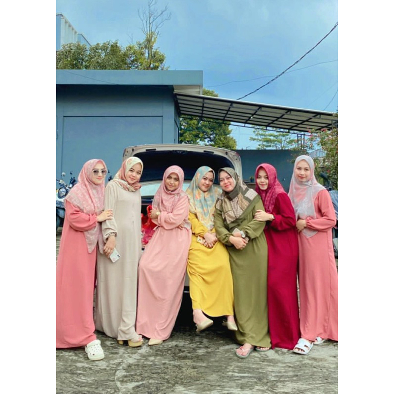 Set Dress Crinkle Dan Hijab Motif FULLCOLOUR