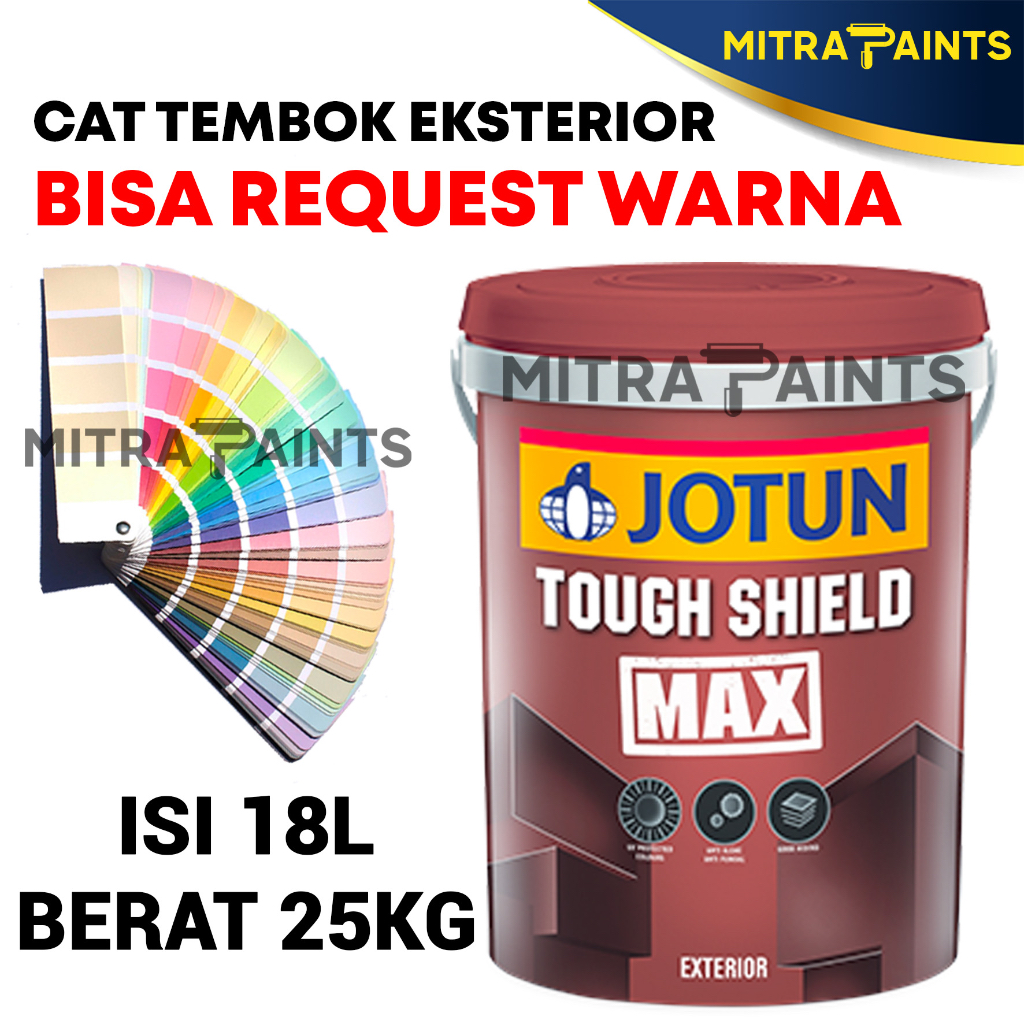 CAT TEMBOK EKSTERIOR JOTUN TOUGH SHIELD MAX 18 LITER 25 KG / 1 PAIL BISA CUSTOM WARNA TINTING PUTIH