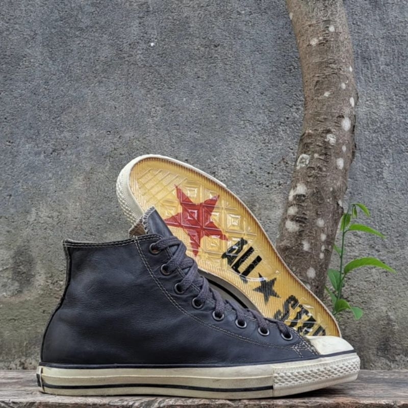 Converse x john varvatos space leather black white HI (sz 45) ori 100%