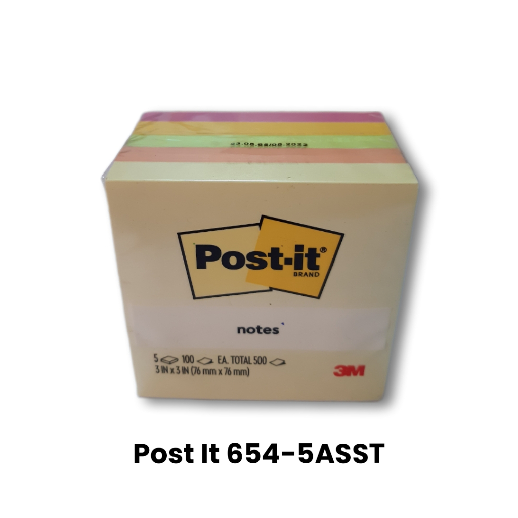 

Sticky Notes Memo Tempel Tumpuk KOtak Warna 3M POST IT 654-5ASST 500's