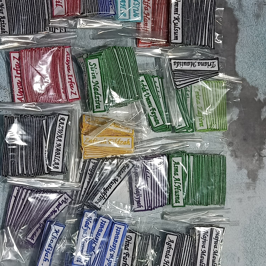 label nama bordir buat anak pondok pesantren