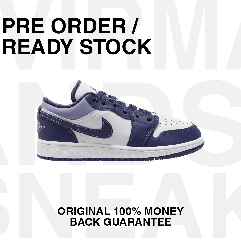 NIKE AIR JORDAN 1 LOW SKY J PURPLE [ GS ] ORIGINAL 100% TERBARU TERLARIS BEST SELLER SEPATU SNEAKERS