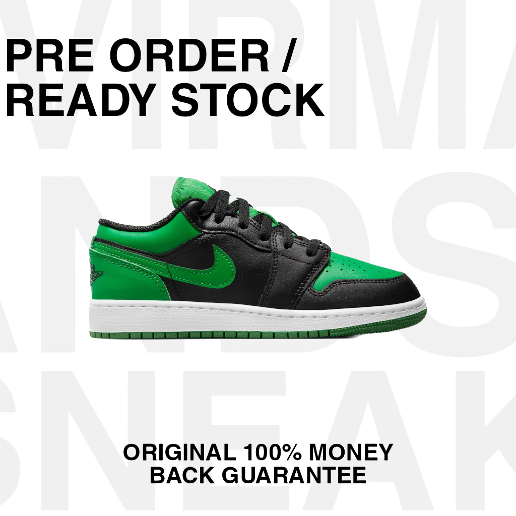 NIKE AIR JORDAN 1 LOW LUCKY GREEN [ GS ] ORIGINAL 100% TERBARU BEST SELLER TERMURAH TERLARIS SEPATU 