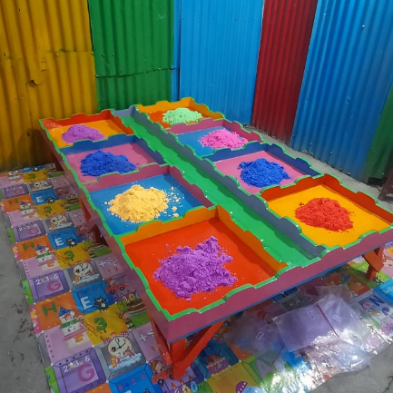 HLS - [KHUSUS MEDAN] (8 SEKAT) Meja Mainan Pasir Kinetik 8 Sekat Meja Lipat Pasir Mainan Edukasi Ana