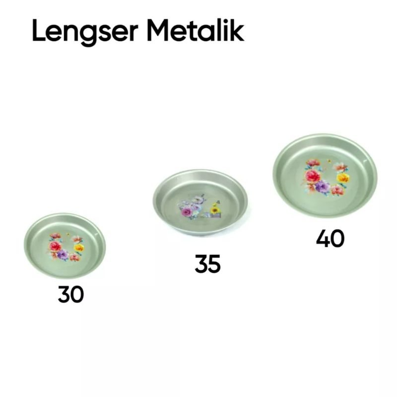 LENGSER METALIK / NAMPAN METALIK PLASTIK GAMBAR BUNGA TEBAL