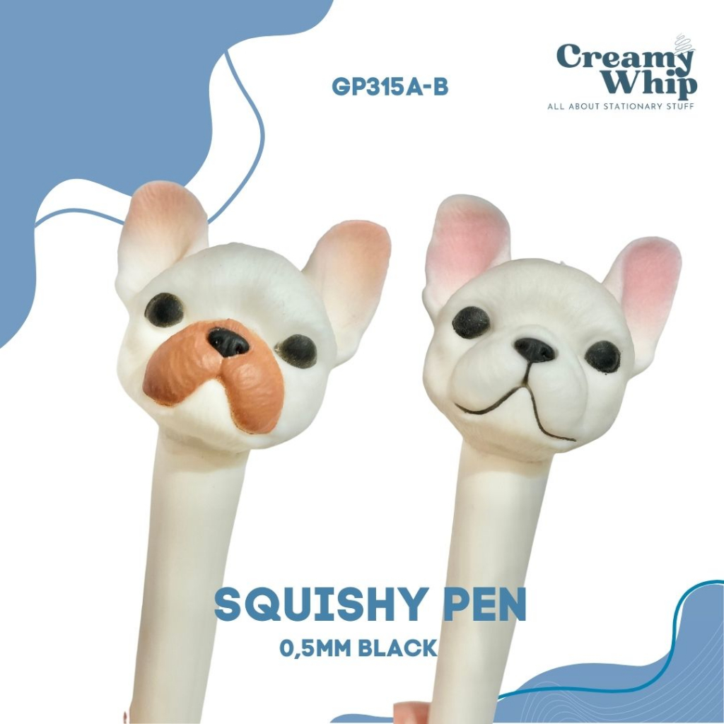 

Squishy Frenchie Pen - Pulpen Squishy bentuk Kepala Doggy Lucu Squishy Toy Pen Mainan Pulpen