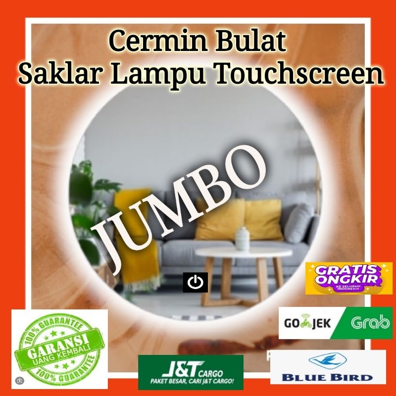 Cermin Bulat Lampu Touchscreen Saklar sentuh Bulat Mirror Cermin LED Lampu  Cermin Rias Dinding Fash