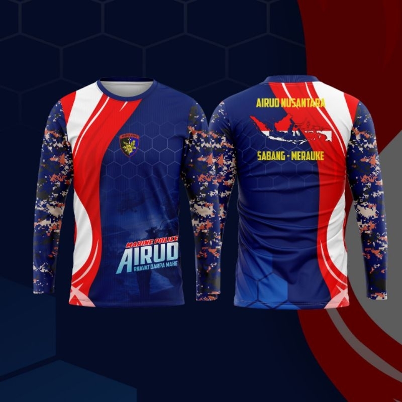 Jersey drifit lengan panjang tema Airud Nusantara