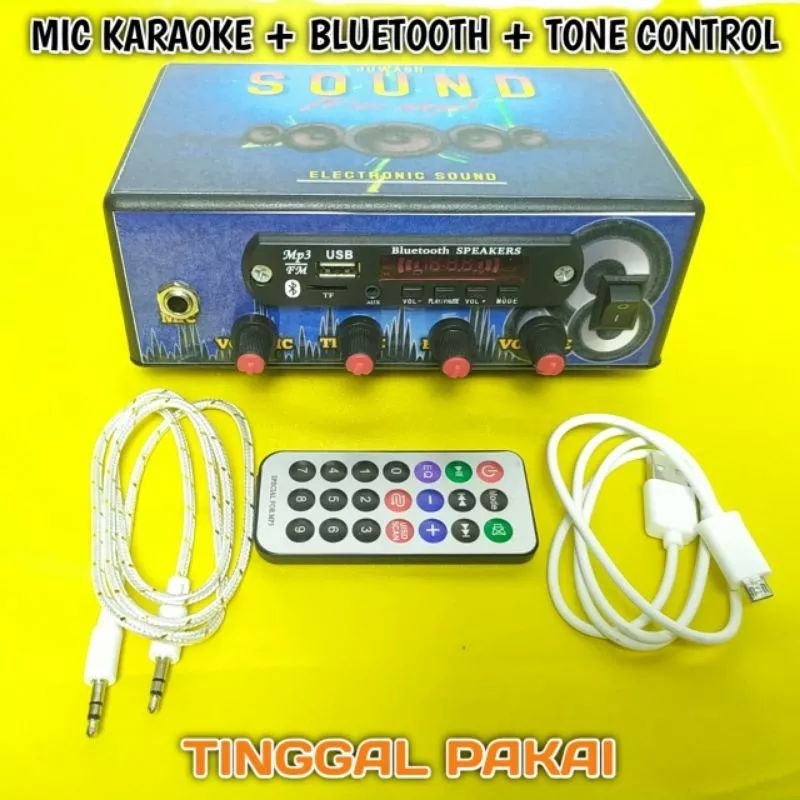 POWER AMPLIFIER BLUETOOTH STEREO AMPLI MINI KARAOKE HOME TEATER FULL BASS SUBWOFER SOUND MP3 FM RADI