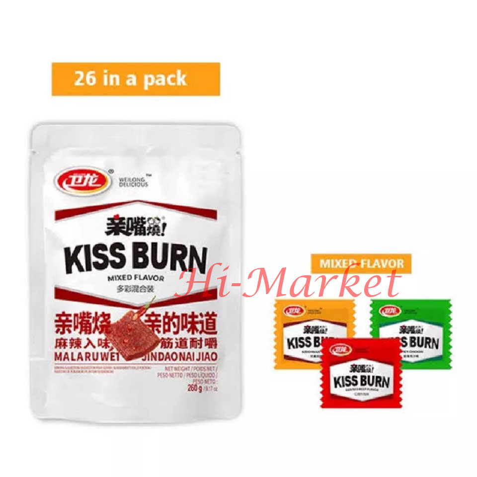 

Wei Long KissBurn Qin Zui Shao - WeiLong Kiss Burn 260g Mixed Flavor Mini Spicy Gluten QinZuiShao 卫龙 亲嘴烧 多彩混合装