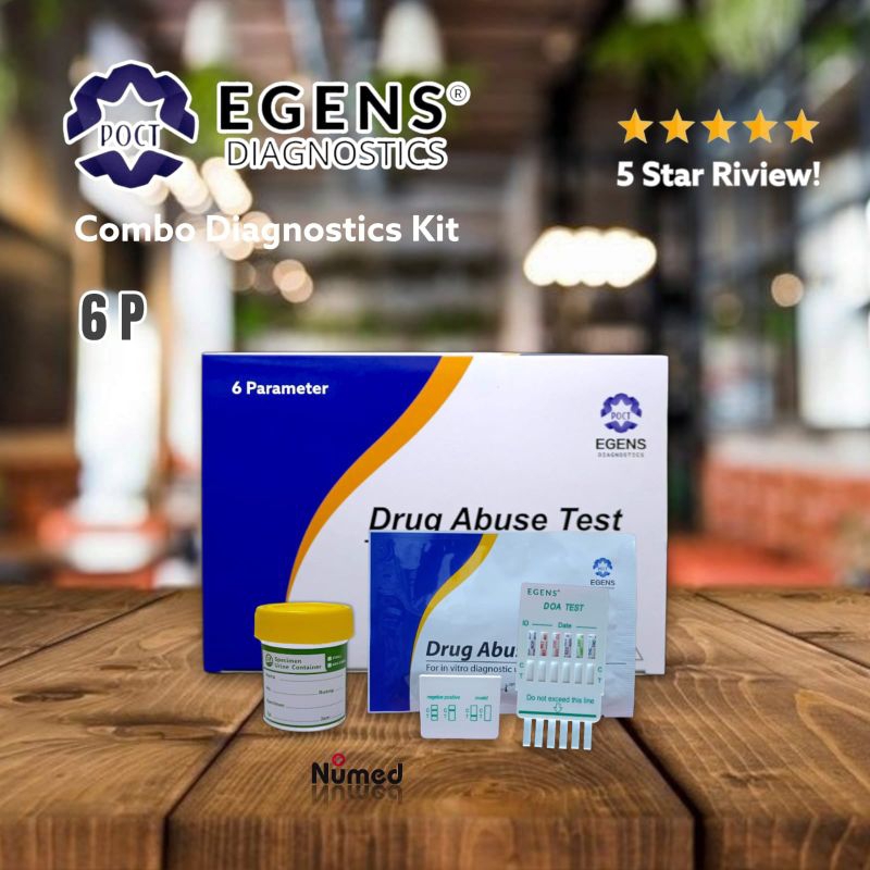 Multi Drug Test 6 Parameter Egens + Pot Urine 60 ml  / Alat Tes Narkoba 6 Parameter  / Strip Tes Narkoba 6 Parameter