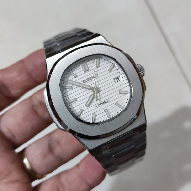 Jam tangan SEIKO Mod White Automatic Japan NH35A Original