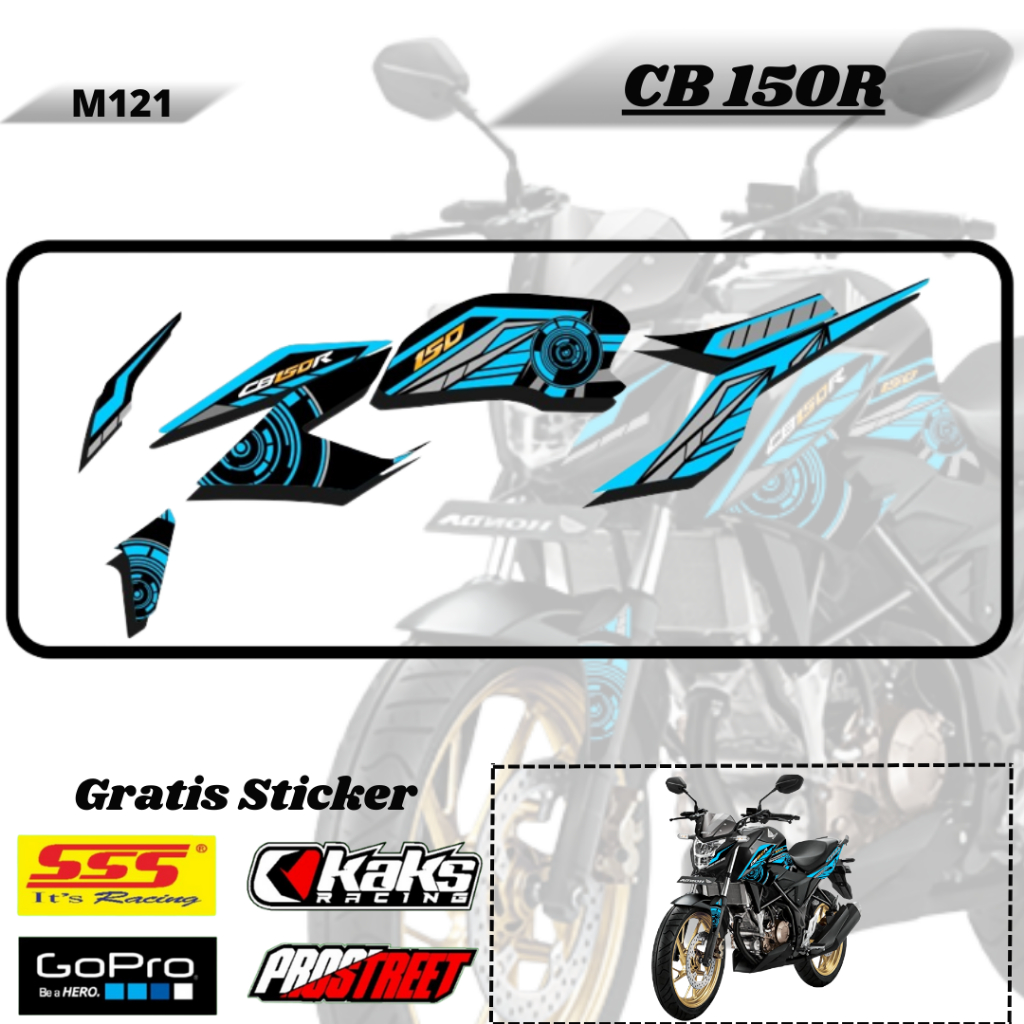 Lis Striping Sticker Variasi Aksesoris List Stiker Motor Honda CB 150R CBR 15O R M121 Tahun 2012 201