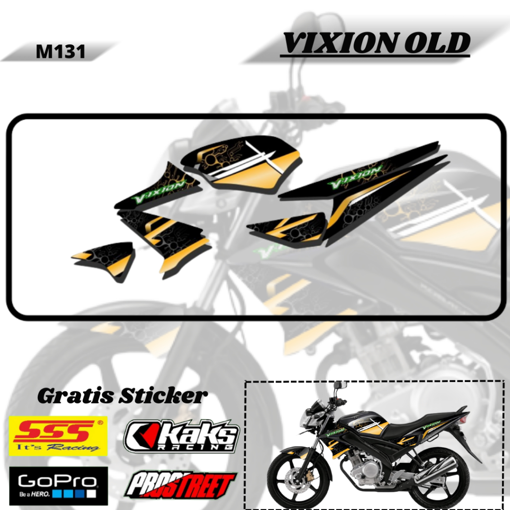 Lis Striping Sticker Variasi Aksesoris List Stiker Motor Yamaha Vixion Facelift Old Lama Lawas M131 