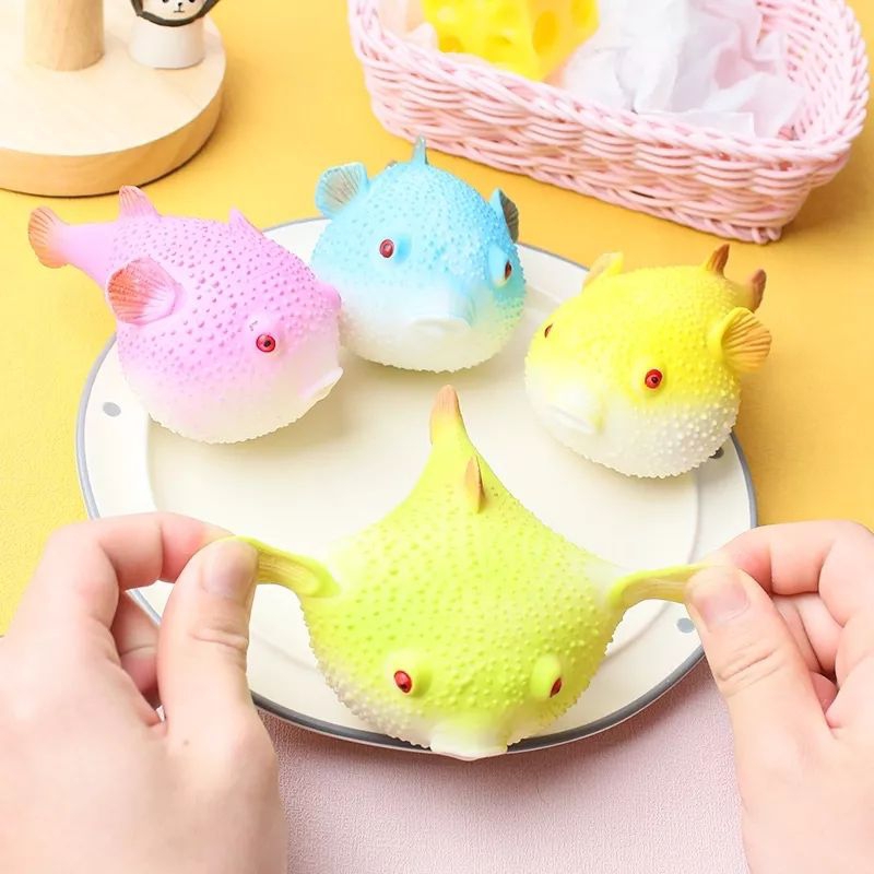 Squishy Ikan Puffer Mainan Squishy Ikan Fish Pop It Silicone Lentur Anti Stress
