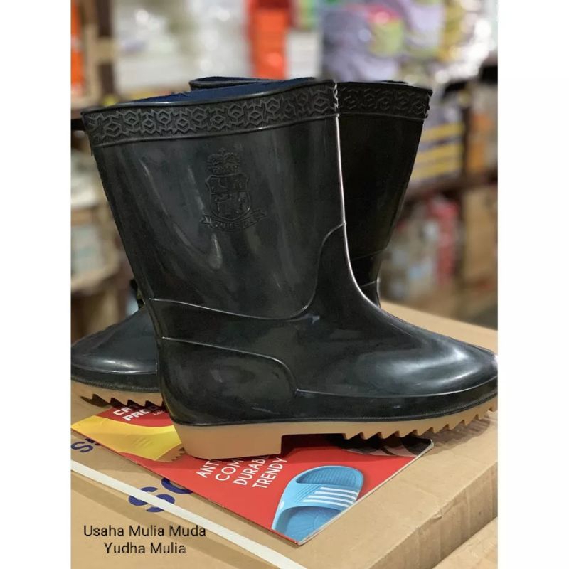 Sepatu Boots Pendek Hitam Yumeida RB-1 (Size 25-27) | SEPATU BOOT BANJIR | SEPATU SAWAH | SEPATU PRO