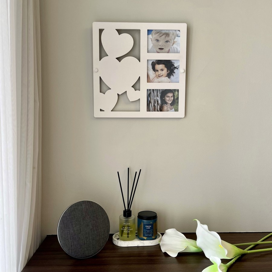 Bingkai Foto Tempel Dinding / Frame Photo / Pigura Foto Gantung  Tanpa Paku Foto 3 Slots Hiasan Dind