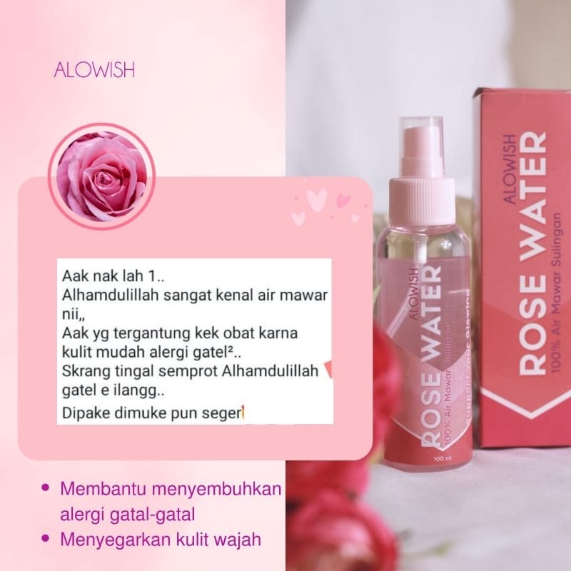 Alowish Rose Water/air mawar sulingan asli