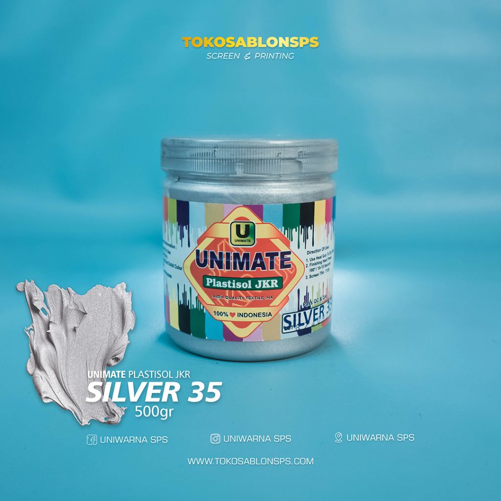 

Tinta Sablon Plastisol Unimate JKR Silver 35 @500gr