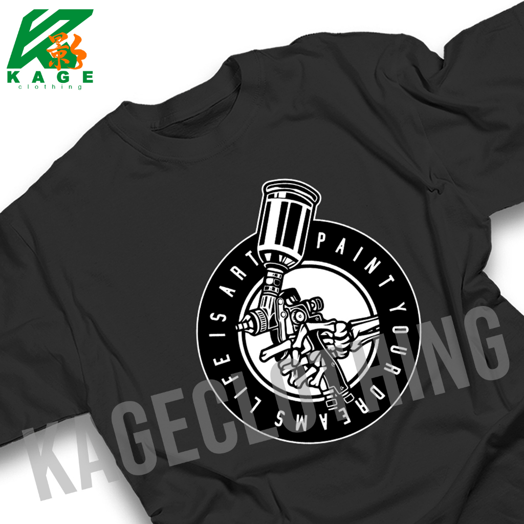 Kaos PAINTJOB  Tshirt baju distro cotton combed 30s UNISEX MEKANIK OTOMOTIF BENGKEL