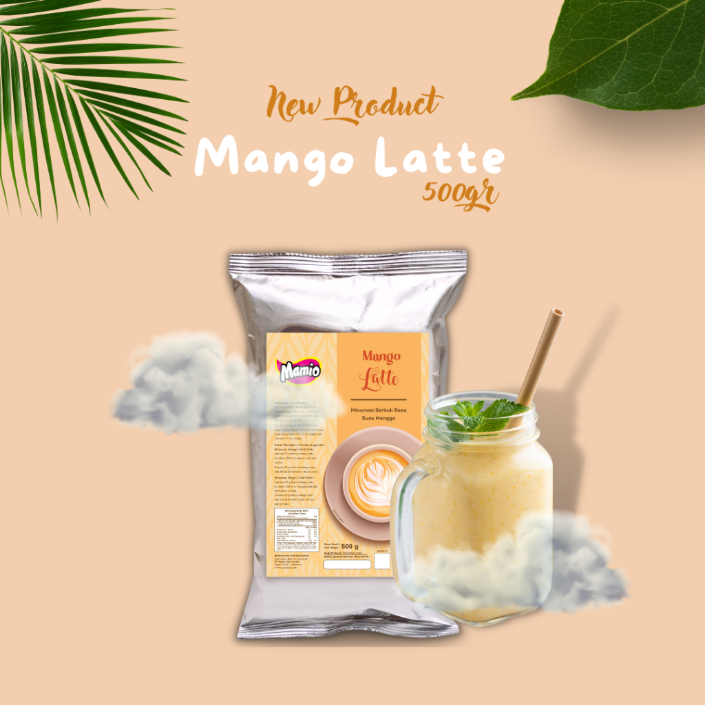 

Bubuk Minuman Rasa Mango Latte / Minuman Serbuk Mango Kemasan 500Gr