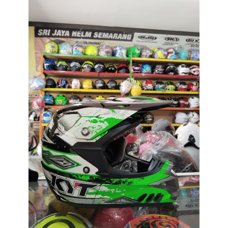HELM KYT CROSS OVER BEYOND BLACK GREEN
