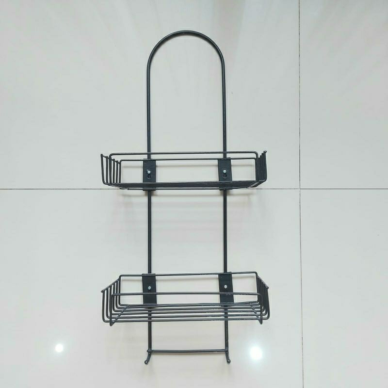 Rak shampoo besi susun 2 rak gantung serbaguna