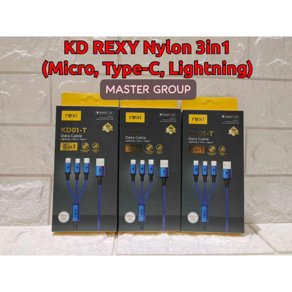 Kabel Data REXI KD01-T (Micro, Type-C, Lightning)