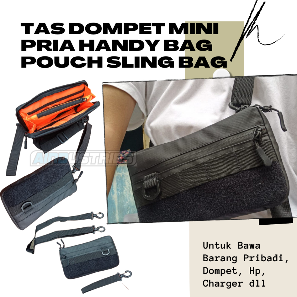 Tas dompet pria sling mini handy bag pouch wallet handphone hp dan uang anti air waterproof slempang