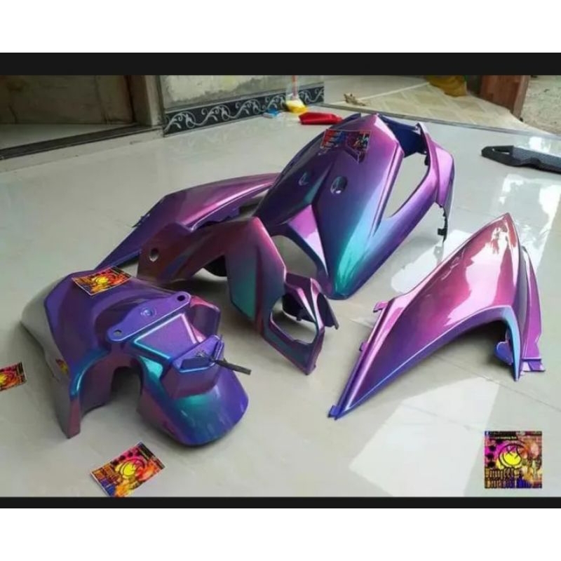 CAT BUNGLON GREEN BLUE PURPLE CAT BUNGLON MOBIL MOTOR