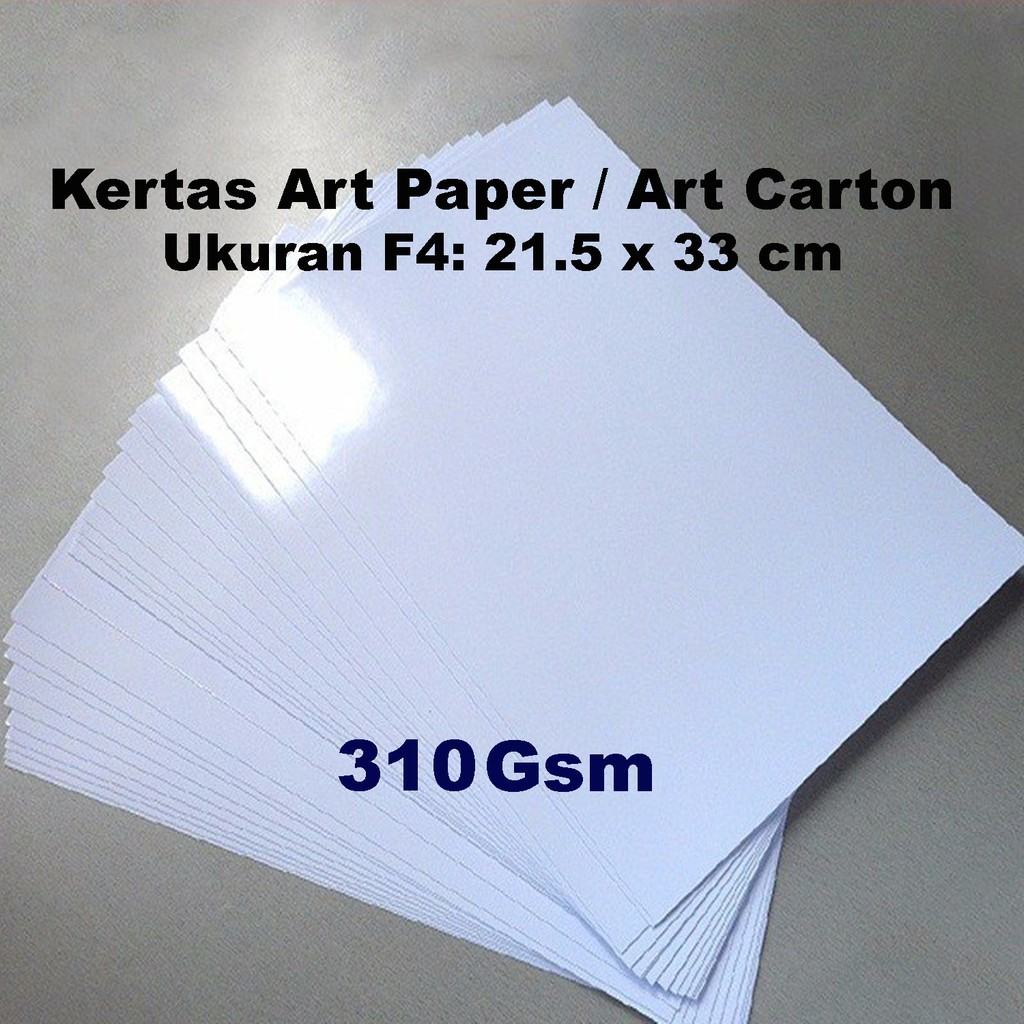 

Kertas Art carton 310GSM Glossy Ukuran 21,5x33cm