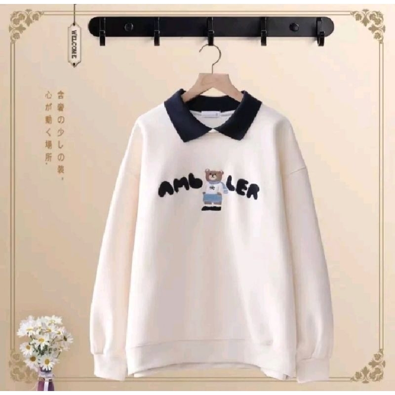 AMBLER BEAR SWEATER COLLAR GIRL | SWEATSHIRT KERAH FASHION WANITA