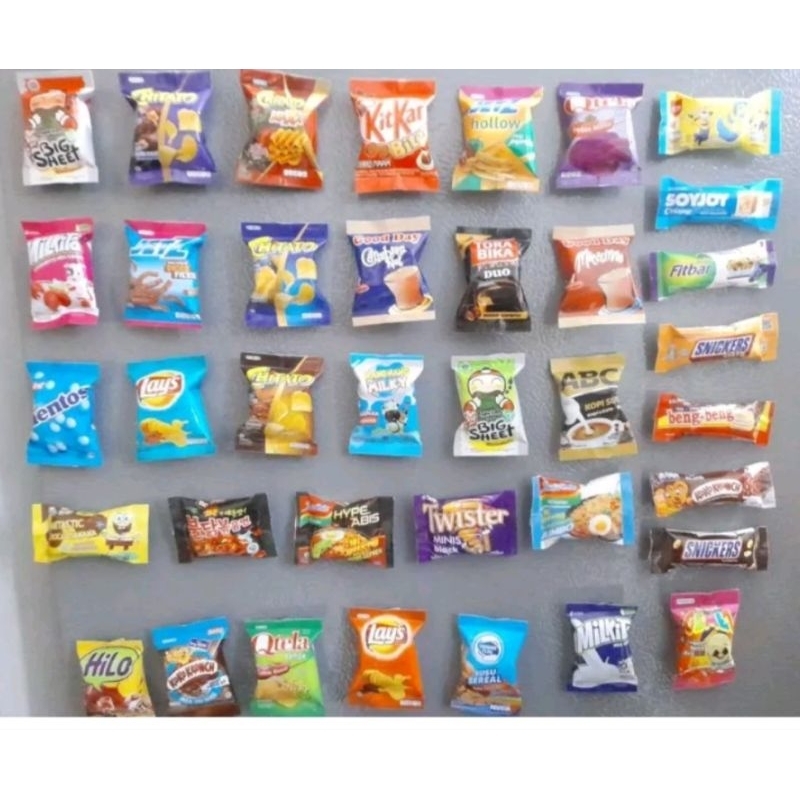 100 pcs Magnet kulkas miniatur Snack