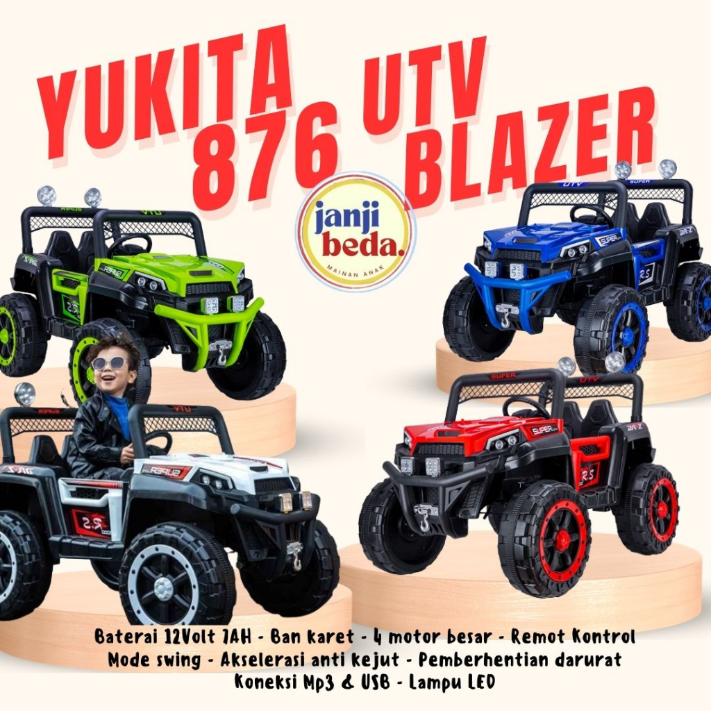 Mainan Anak Mobil Aki UTV Blazer - YUKITA 876 - Maenan Mobilan Remote control hadiah kado Big Size B