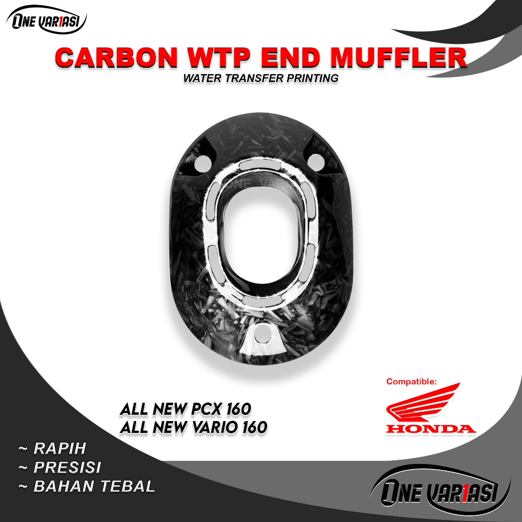 TUTUP MONCONG KNALPOT PCX 160 VARIO 160 CARBON FORGED / CORONG KNALPOT PCX VARIO 160 PART ORIGINAL H