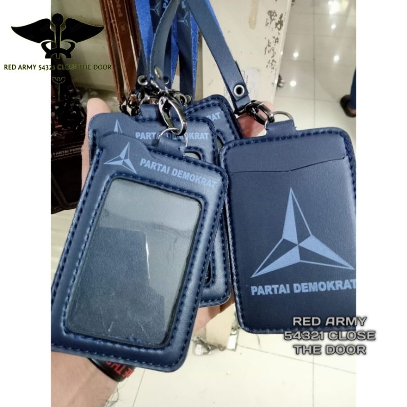 

ID Card Holder Tali Lanyard Name Tag Logo Partai Demokrat