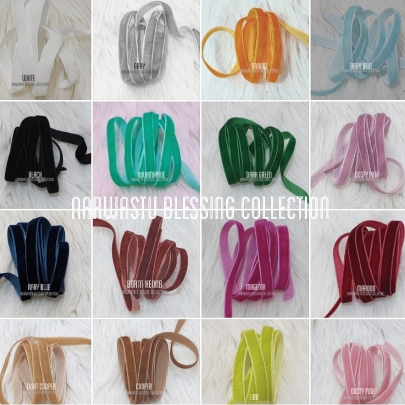 

Pita Velvet / Pita Bludru / pita suede 1cm ( 3/8" ) isi 50 yard