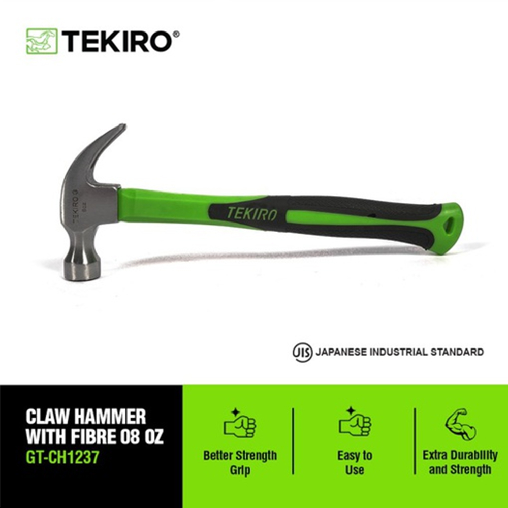 TEKIRO Palu Kambing 8 oz Claw Hammer Gagang Fiber Palu Besi Martil 8 OZ